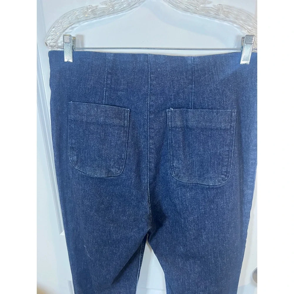 SPANX‎ Women Denim Flare Pants Front Seam Indigo Blue XL
